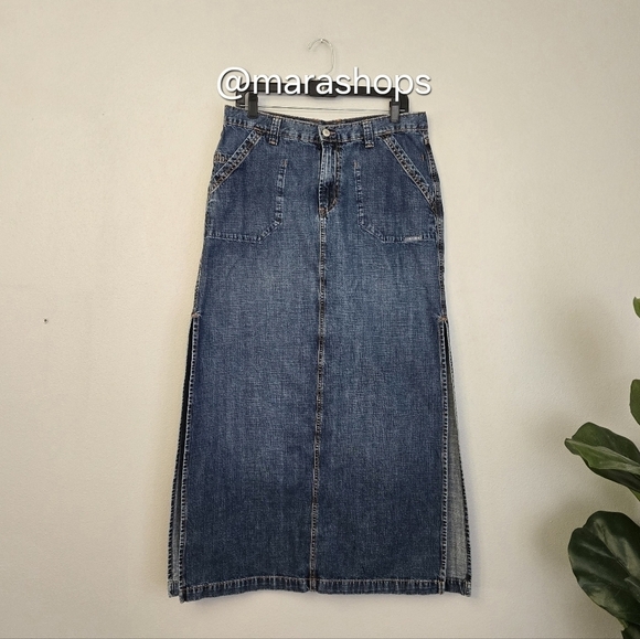 Vintage 00's Lucky Brand Denim Maxi Skirt - Picture 1 of 5